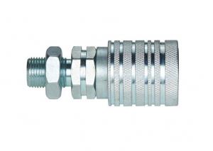 China Steel Push And Pull Hydraulic Female Metric Thread Coupler With Long Adapter on sale