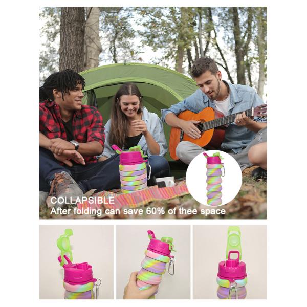 OEM ODM Silicone Water Bottle Soft Foldable 500Ml For Running