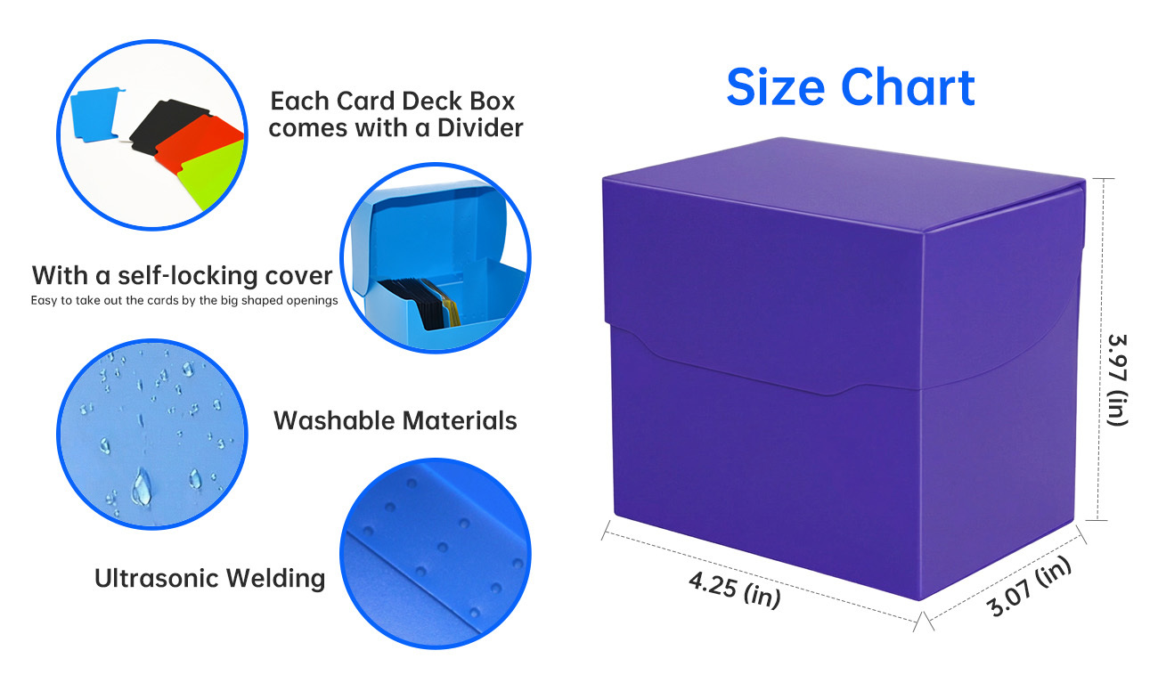Card Protection Plastic Deck Box Custom Packaging Plastic Custom Mtg Deck Boxes