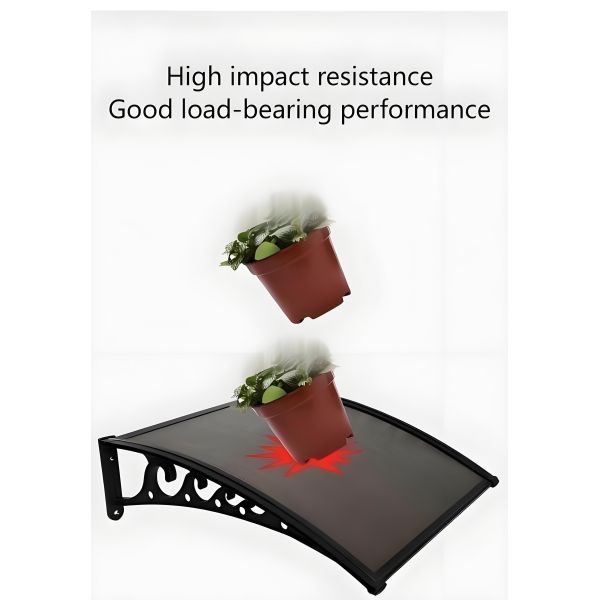 Brown Window Polycarbonate awning featuring plastic or aluminum bracket designed to provide long lasting protection and enhanced aesthetic appeal