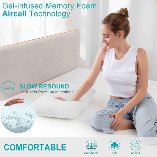 Customized Color Adjustable Thin Memory Foam Cervical Pillow Perfect for Side Sleepers