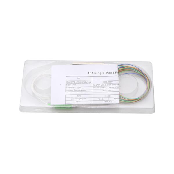 Mini Type G657A1 1x4 Optical Fiber Splitter With SC APC Connector