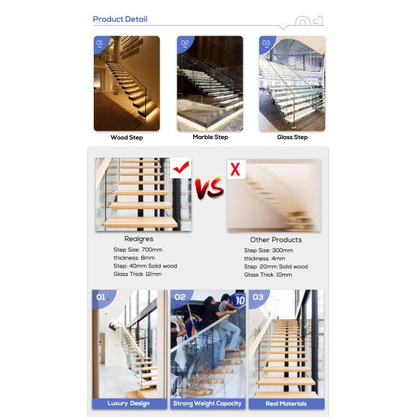 Australian Standard Modern Interior Staircase With Led Marble