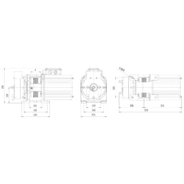 450kg Elevator Gearless Traction Machine For Home Lift Machine Motor