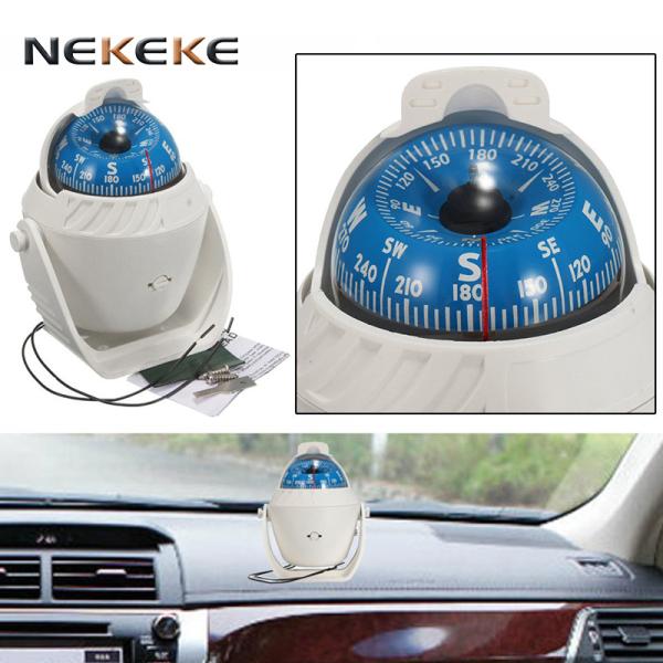 LED illuminated pivoting marine compass with mounting bracket