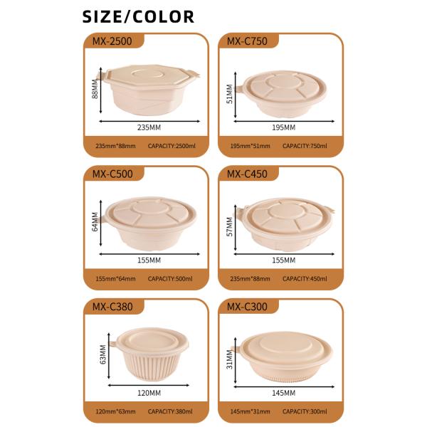 Food Grade Compostable Biodegradable Custom Packaging Biodegradable Salad Containers