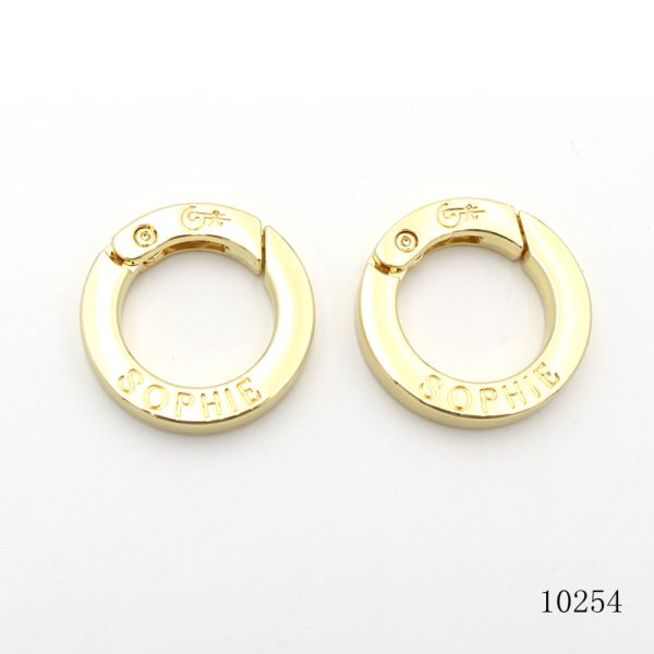 26mm Gold Spring Ring O Ring Carabiner Open Gate Ring with Custom Logo