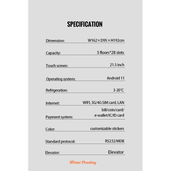 Smart Jewelry Vending Machine with 21.5 Inch Touch Screen Android 11 OS and WIFI 3G/4G SIM Card LAN Connectivity