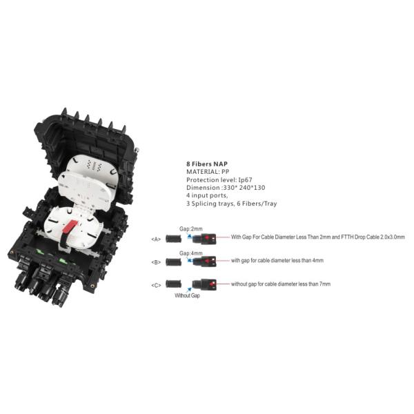 PLC Splitter 8 Port FTTH Nap Box SC Pre Connectorized Drop Cable