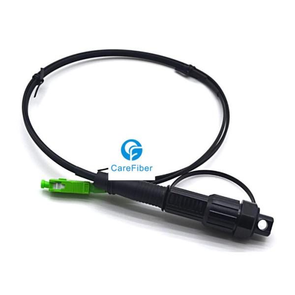 Customized Length Fiber Optic Patch Cord Mini SC APC Waterproof Connector Black