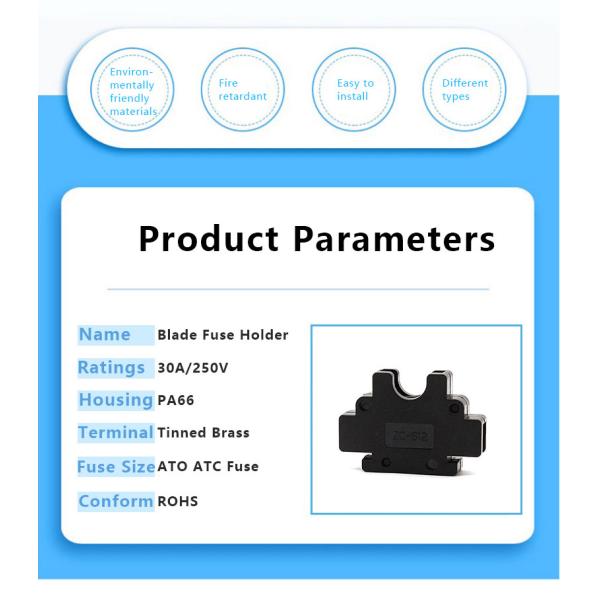 ZC-612 SL-612 Black Automotive Car Auto Standard ATU ATY ATO ATC Blade Fuse Holder