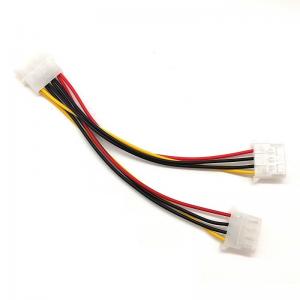 Quality 18 AWG Internal Power Cables Molex Male To 2 Port Molex IDE Female Power Splitter Adapter Cable PC Case Accessory for sale