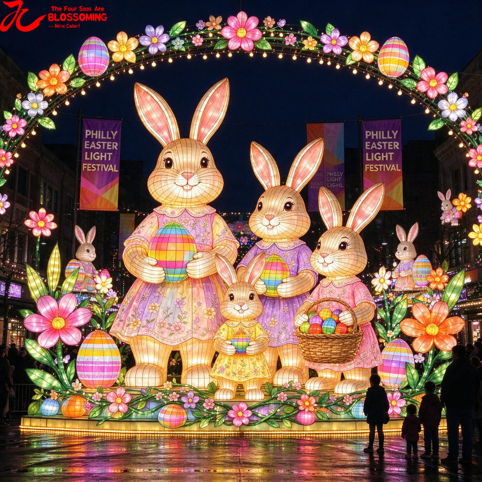Customized Easter Tree Giant Lantern LED Illuminated Lanterns