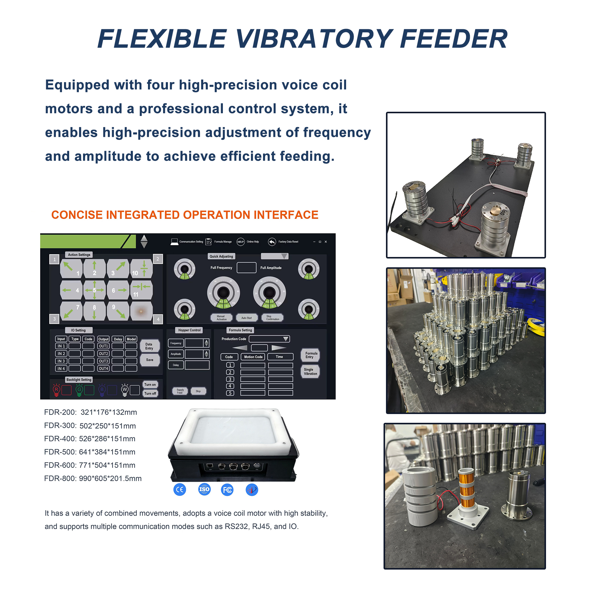 Customizable Quick Switch Precise Recognition 3Axis Vibration Feeder Components