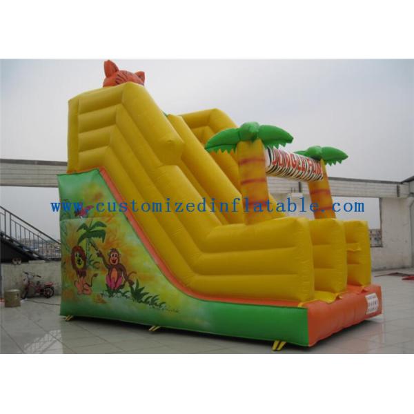 Jungle Fun Inflatable Water Slide Bounce House / Inflatable Jumping Castle For Party