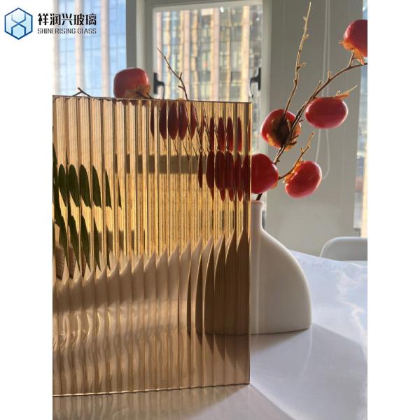 Flat 3mm Bronze Karatachi Patterned / Embossed Glass with Flat Edge Work Flat Polished