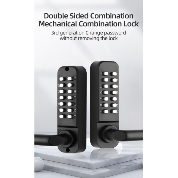 3rd Double-sided Button Mechanical Password Lock No Need to Open the Lock for Password Change Waterproof Household Lock