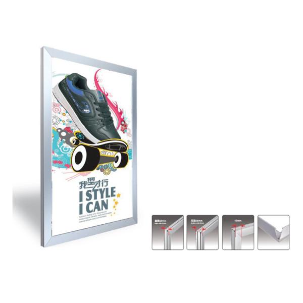A2 Size Custom Snap Frame LED Light Box Poster Holder Wall Mounted 100V - 240V