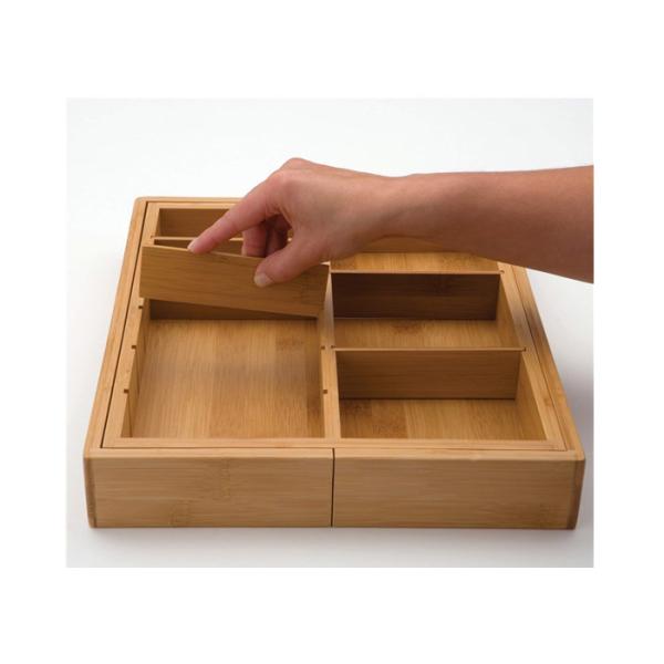 Complex Expandable Natrual Bamboo Storage Drawer Organizer Set