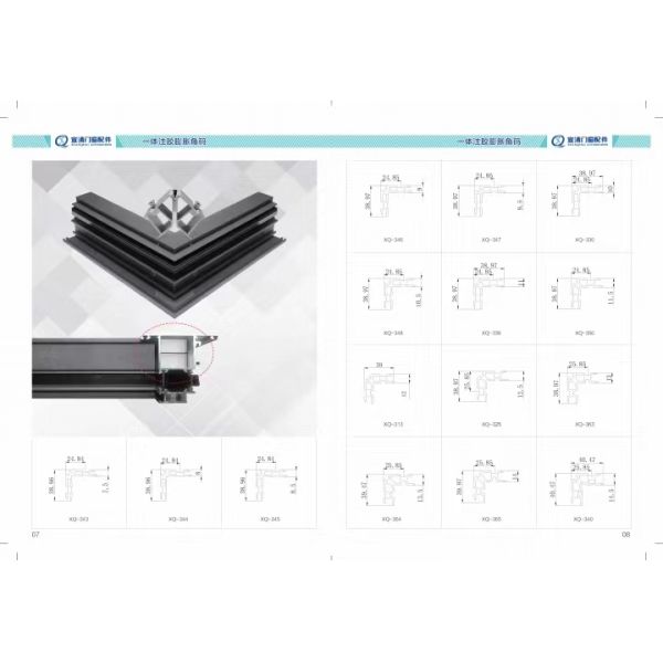 Modern Design 6063-T5 Primary Aluminum Durable Corner Fitting for Window Profiles