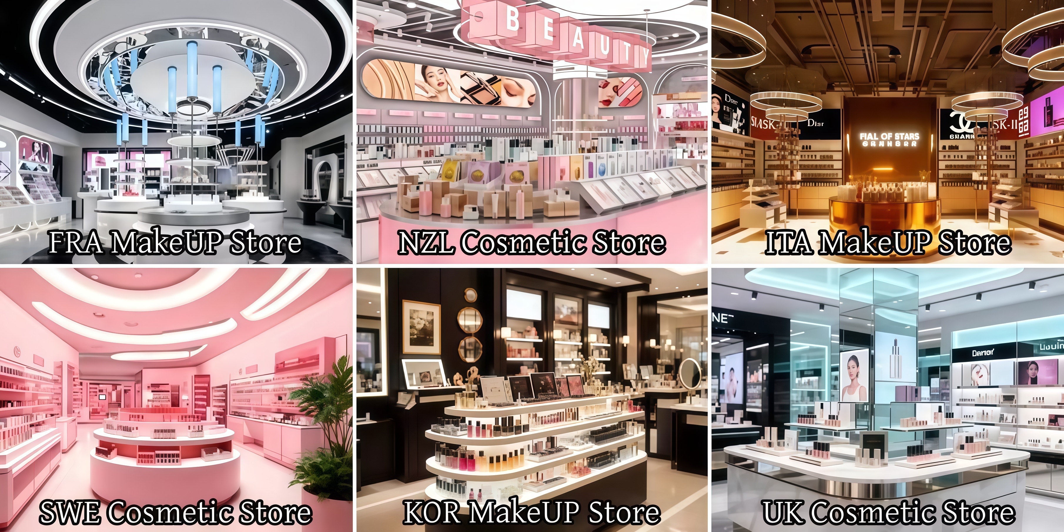 Modular Makeup Display Kiosk - Custom Cosmetic Showcase