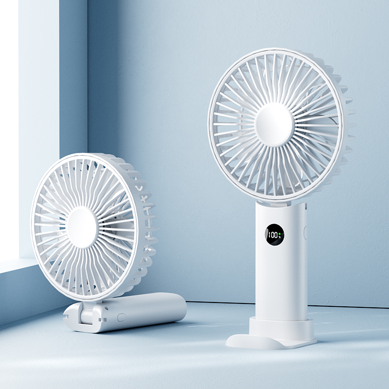 Handheld Fan with 2400mAh Battery Customizable Capacity/Logo/Packaging Handheld/Neck/Desk with Base & Lanyard