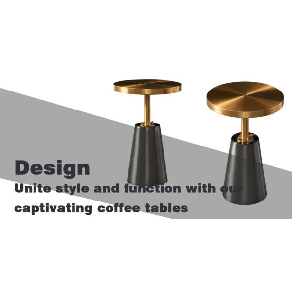 Sleek Stainless Steel End Table , Gold Titanium Metal Base Side Table