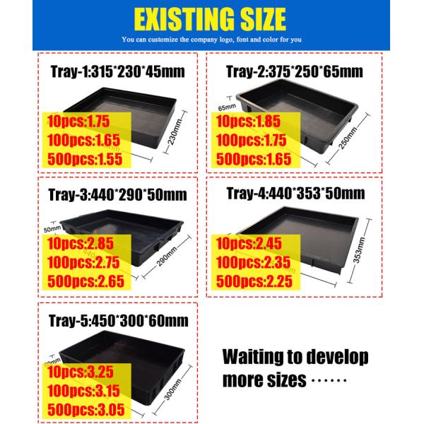 ESD PCB Tray Thicken PP Plastic Antistatic Storage Trays Black ESD Packing Blister
