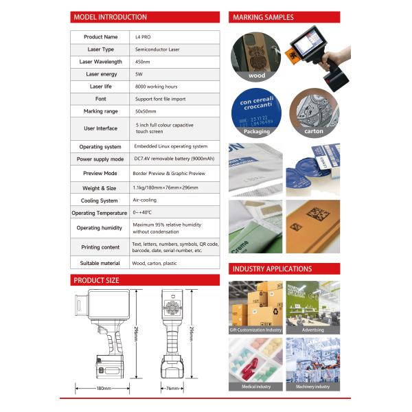 Electric Driven Portable Handheld Inkjet Laser Printer and Expiry Date Logo for Products