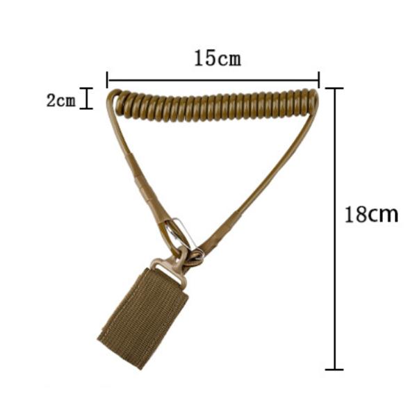 Multi-Function Tactical Spring Gun Sling , Outdoor Training Safety Rope , Keychain Anti-Lost Cord For Military Enthusiasts