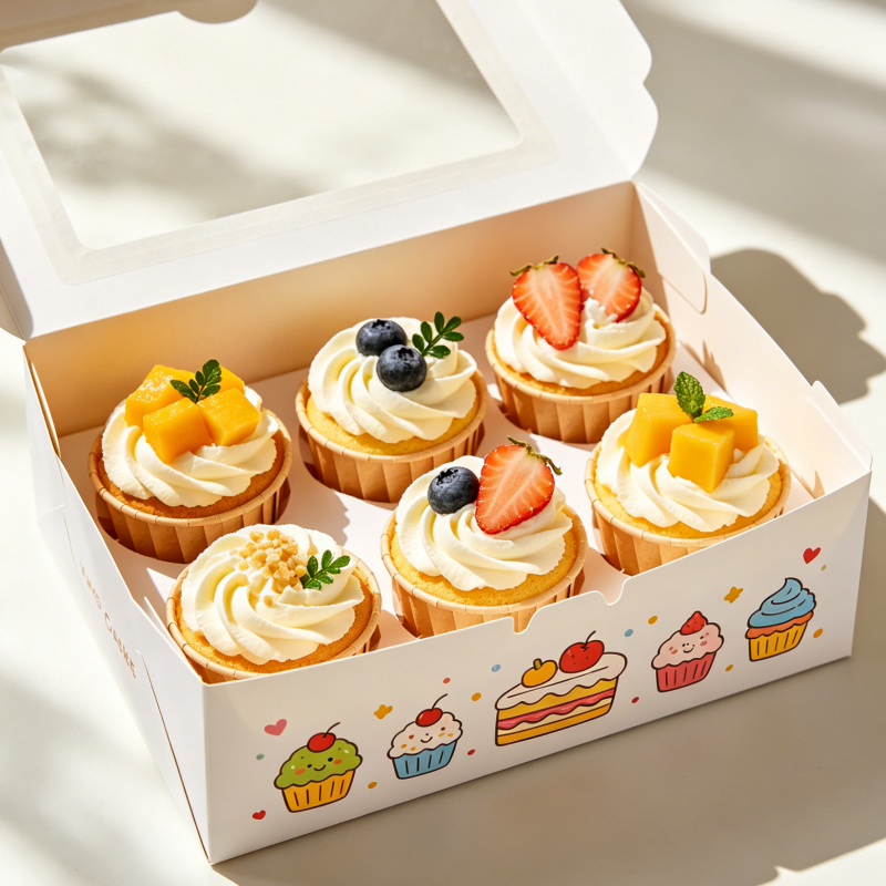 Customized cake packaging box with clear window display