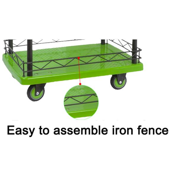 single armrest Multi Tier Rolling Cart 180kg Load With Guardrail