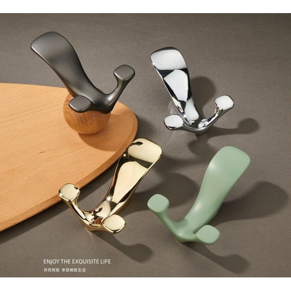 Modern Black Wall Mounted Hanger Hooks Zinc Coat Hooks