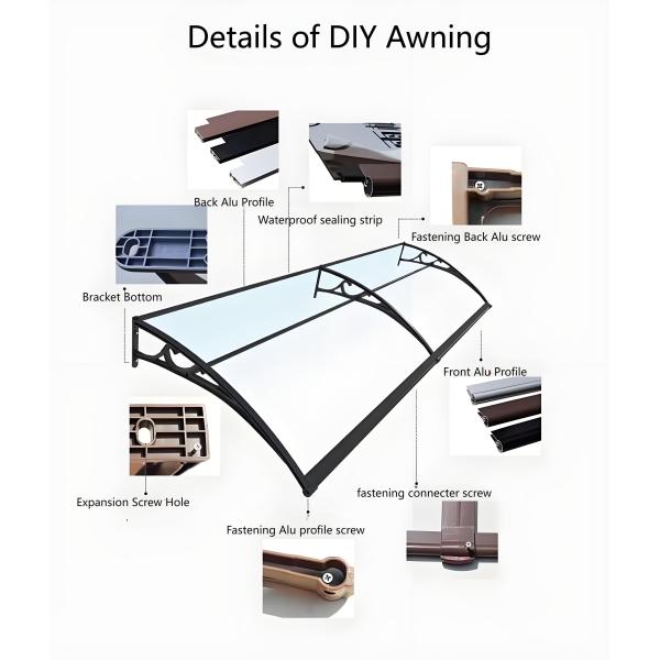 Get the Best Protection for Your door with Aluminum bracket PC solid sheet awning Weather Resistant amp Design Versatile