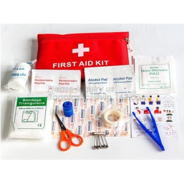 Red pu leather waterproof mini eva first aid kit case,first aid box plastic case carrying case,Medical Multi-functional