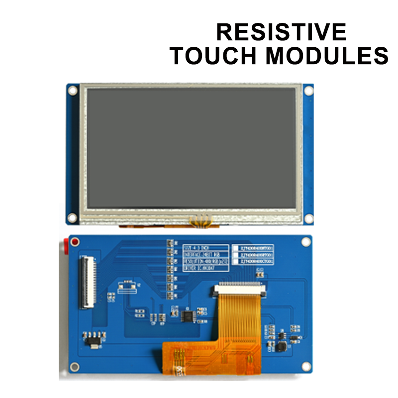 4.3-inch, NV3047-driven, 480×272 TFT high-definition display module, available in non-touch or touchscreen versions