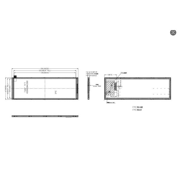 7.8 Inch TFT Display Screen 400*1280 Resolution RGB Interface All O'clock Viewing Angle