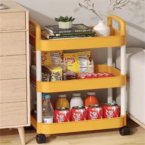 Three-layer Kitchen Rotating Shelving for Multifunctional Vegetable and Fruit Storage