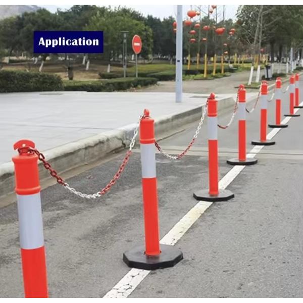 Durable Polyethylene Traffic Warning Post with Reflective Tape and 1150mm Height for Road Safety