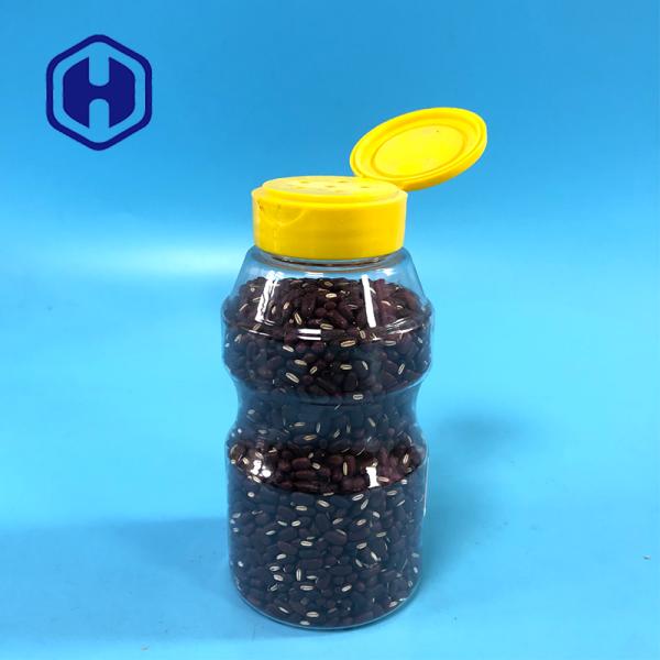 Custom Airtight Round 300ml 10oz Plastic Spice Jar Transparent