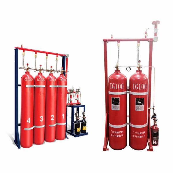 80L Red IG100 Inert Gas Fire Prevention System Automatic
