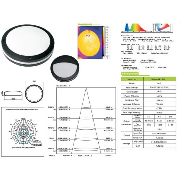 Black Housing Outside Bulkhead Lights 20W Surface / Wall Mounted Aluminum Housing