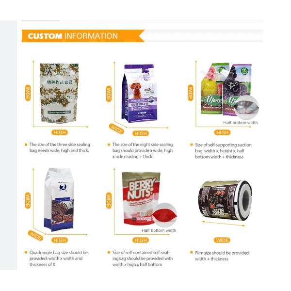 Snacks Packaging Ziplock Plastic Stand Up Pouch
