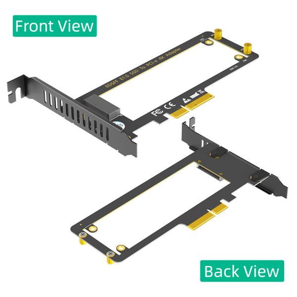 PCI-E 4.0 4X to NVMe Ruler 1U GEN-Z EDSFF 9.5mm 15mm 25mm Thickness Short SSD E1.S with Heat Sink PM9A3 PM9D3 P5801X Carrier Adapter