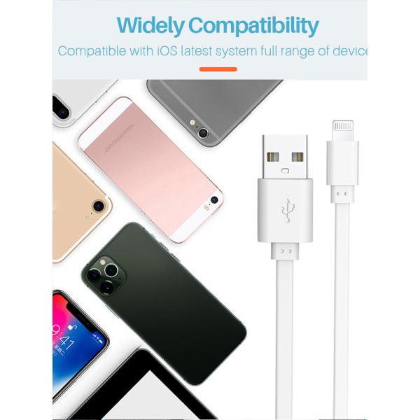 Flat PVC 2M Lightning To USB Charging Cable For IPad