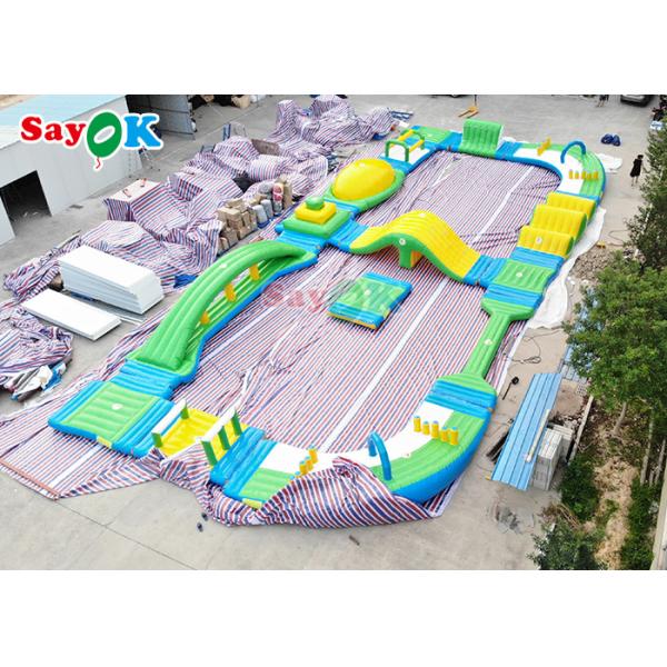 Silk Printing Inflatable Water Obstacle Course For Wake Park