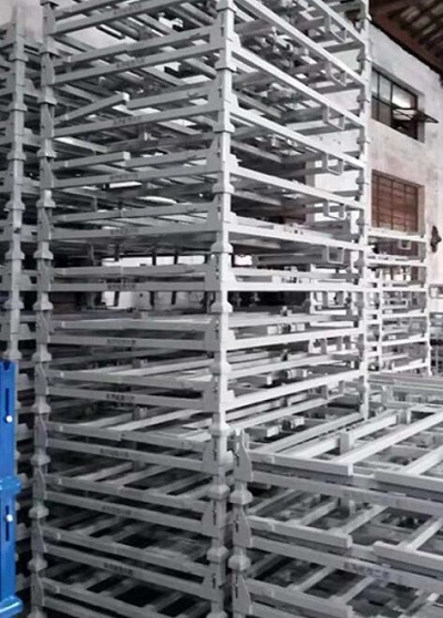 Space Saved Foldable Steel Fabric Roll Storage Rack Forklift Workable