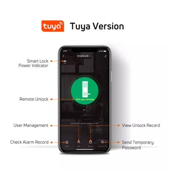 Fingerprint Tuya Wifi Smart Door Lock With Camera Smart Digital Intelligent Door Lock