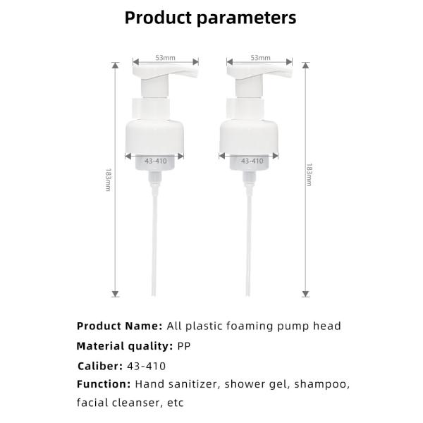 Neck Plastic Foam Pump Bottle 43mm Without Metal Spring