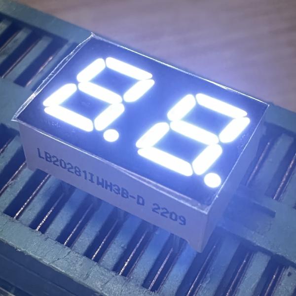2 Digit 7mm 7 Segment LED Display Common Anode White for Home Appliances